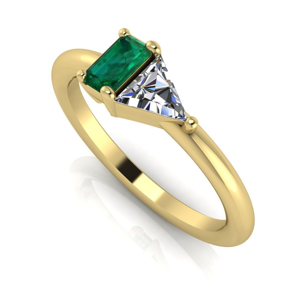 Elektra Toi Et Moi Ring- Emerald, Diamond & Yellow Gold