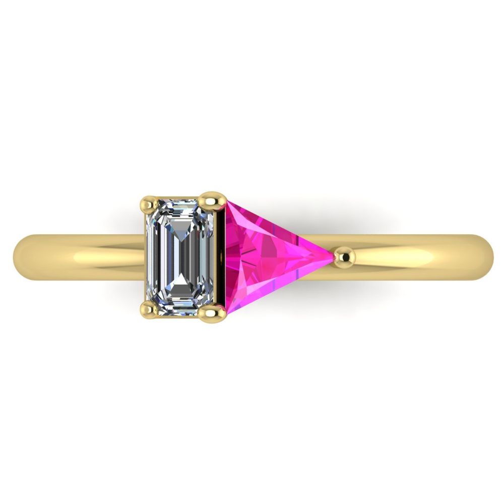 Elektra Toi Et Moi Ring- Pink Sapphire, Diamond & Yellow Gold