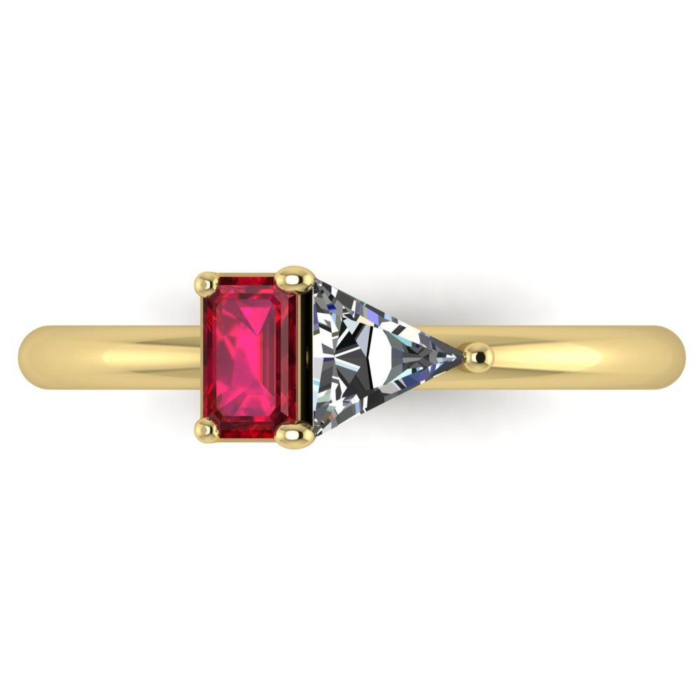 Elektra Toi Et Moi Ring- Ruby, Diamond & Yellow Gold
