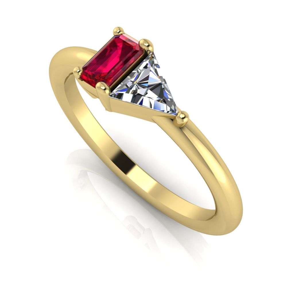 Elektra Toi Et Moi Ring- Ruby, Diamond & Yellow Gold