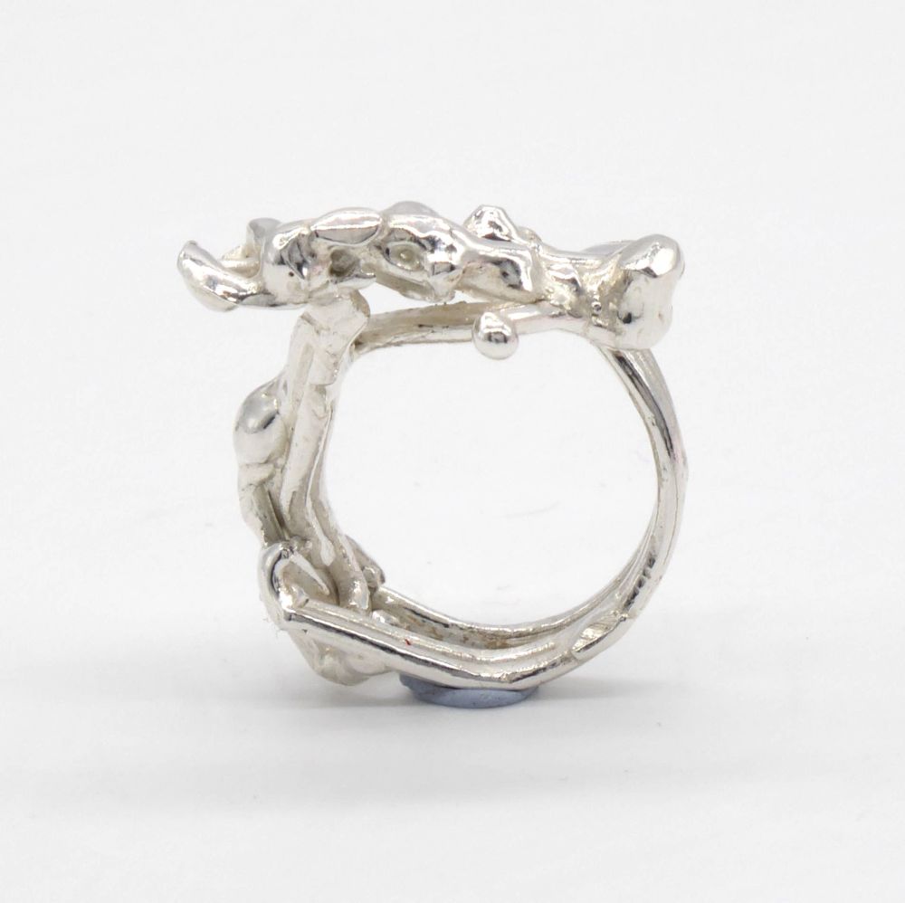 Offset Small Silver Origins Ring