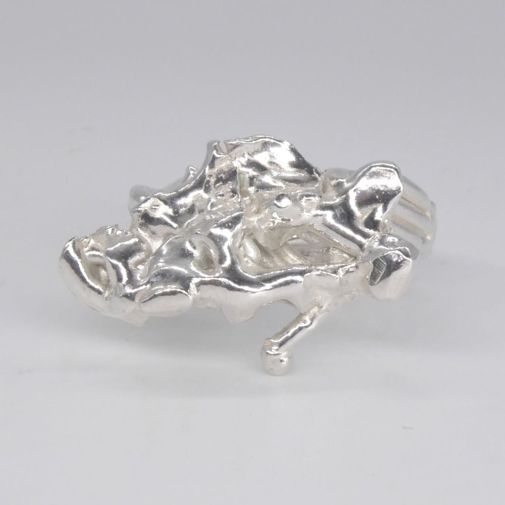 Offset Small Silver Origins Ring