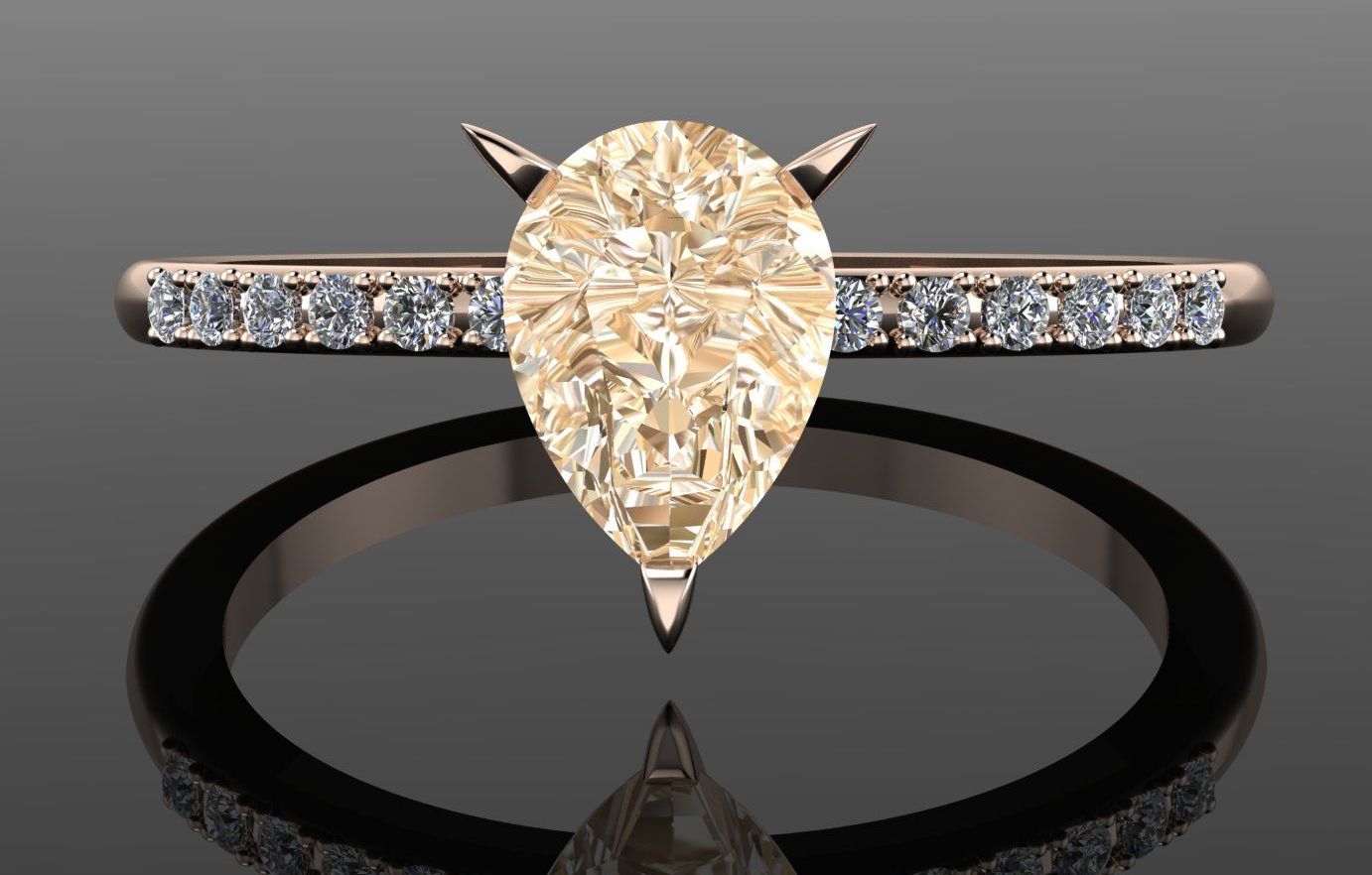 Calista champagne and diamond engagement ring