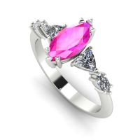 Maisie Marquise: Pink Sapphire & Diamonds, White Gold Engagement Ring