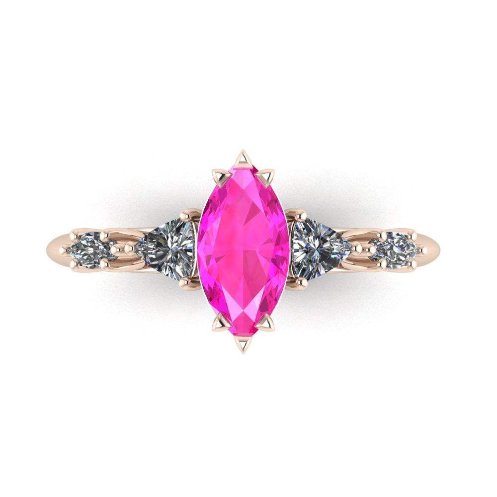 Maisie Marquise: Pink Sapphire & Diamonds, Rose Gold Engagement Ring