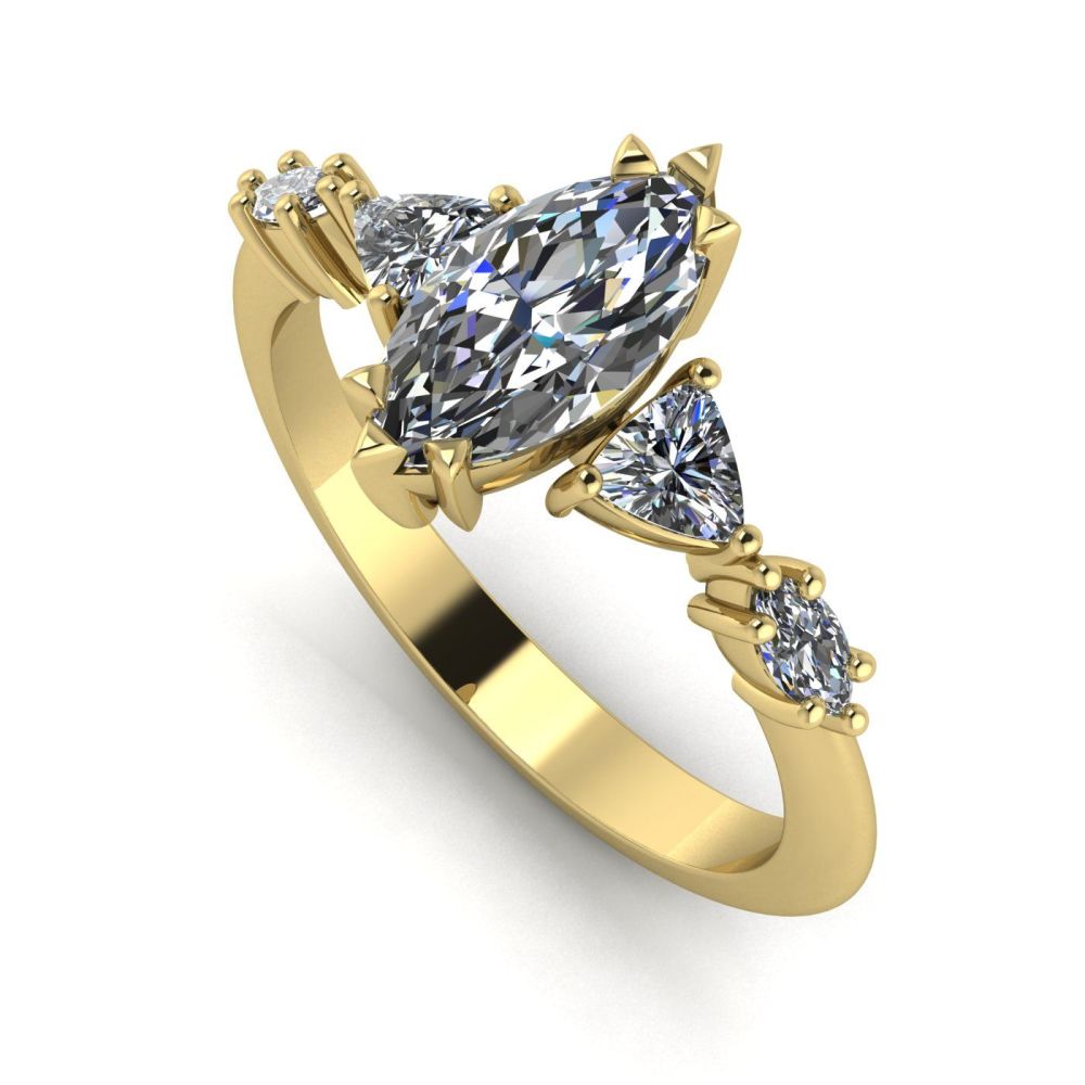 Maisie Marquise: Diamonds, Yellow Gold Engagement Ring