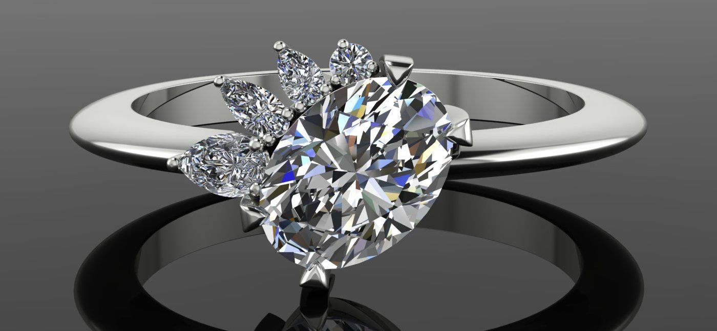 Selene - Diamonds & White Gold Engagement Ring