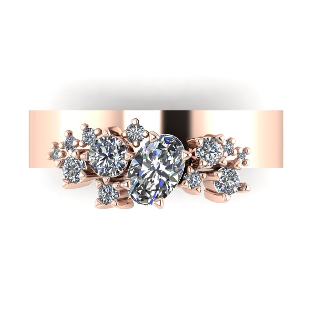 Crystallised Diamond & Rose Gold  Ring