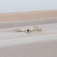 Green Tourmaline Silver Origin Ring