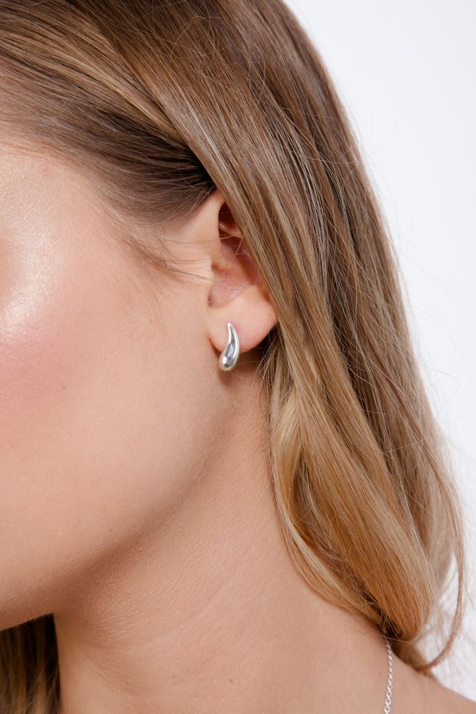 Small silver drop earrings