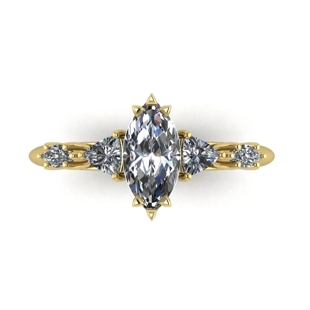 Maisie Marquise: Lab Grown Diamonds, Yellow Gold Ring