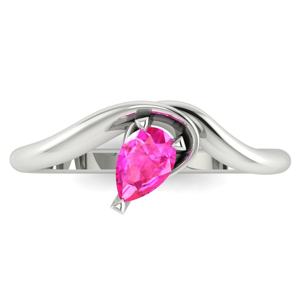 The Enchanted asymmetrical pink sapphire engagement ring