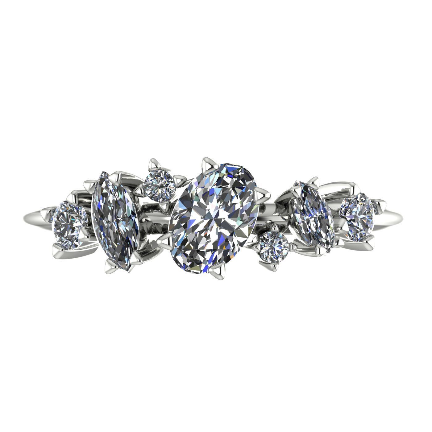 The Atlantis  Paradise Asymmetrical Diamond Engagement Ring