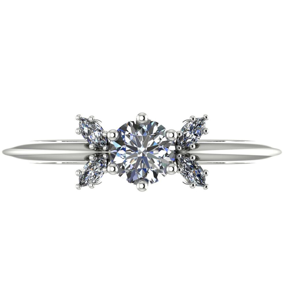 Flutterby Lab Grown Diamond & White Gold Ring