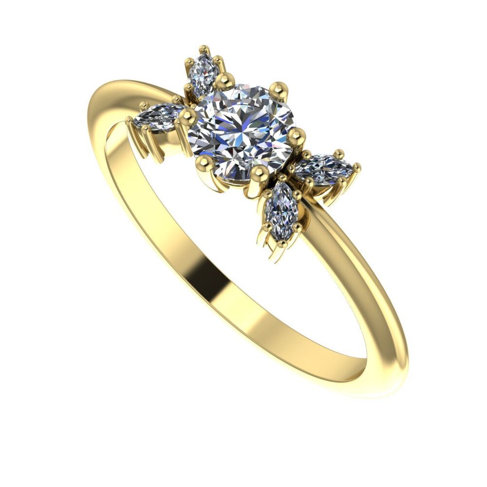Flutterby Lab Grown Diamond & Yellow Gold Ring