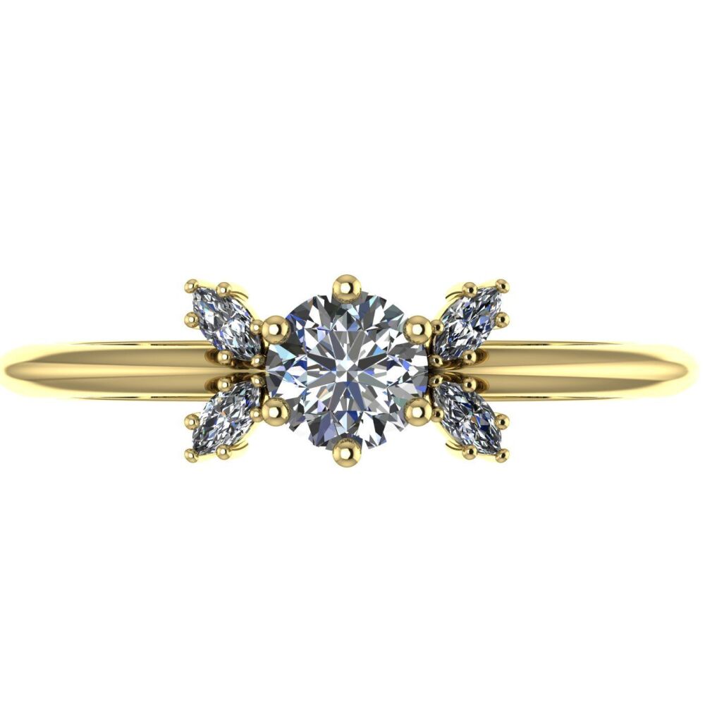 Flutterby Lab Grown Diamond & Yellow Gold Ring