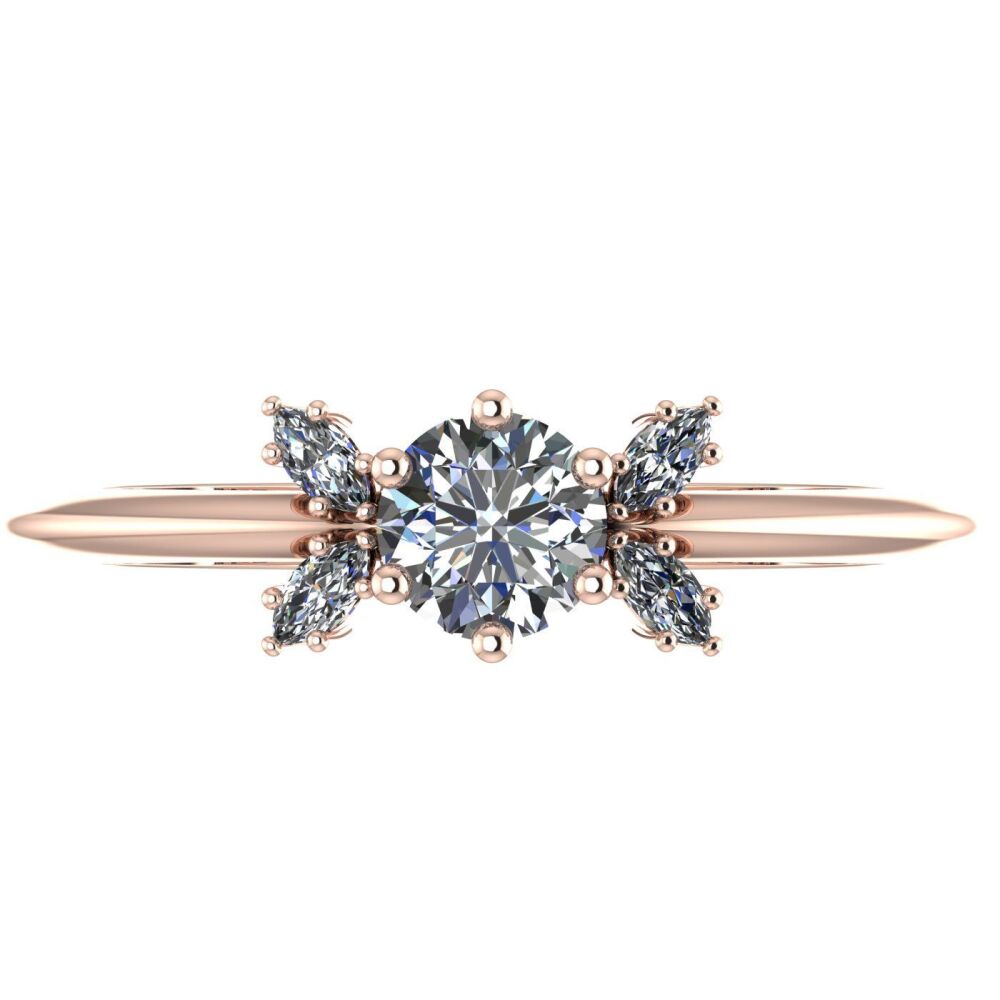 Flutterby Lab Grown Diamond & Rose Gold Ring