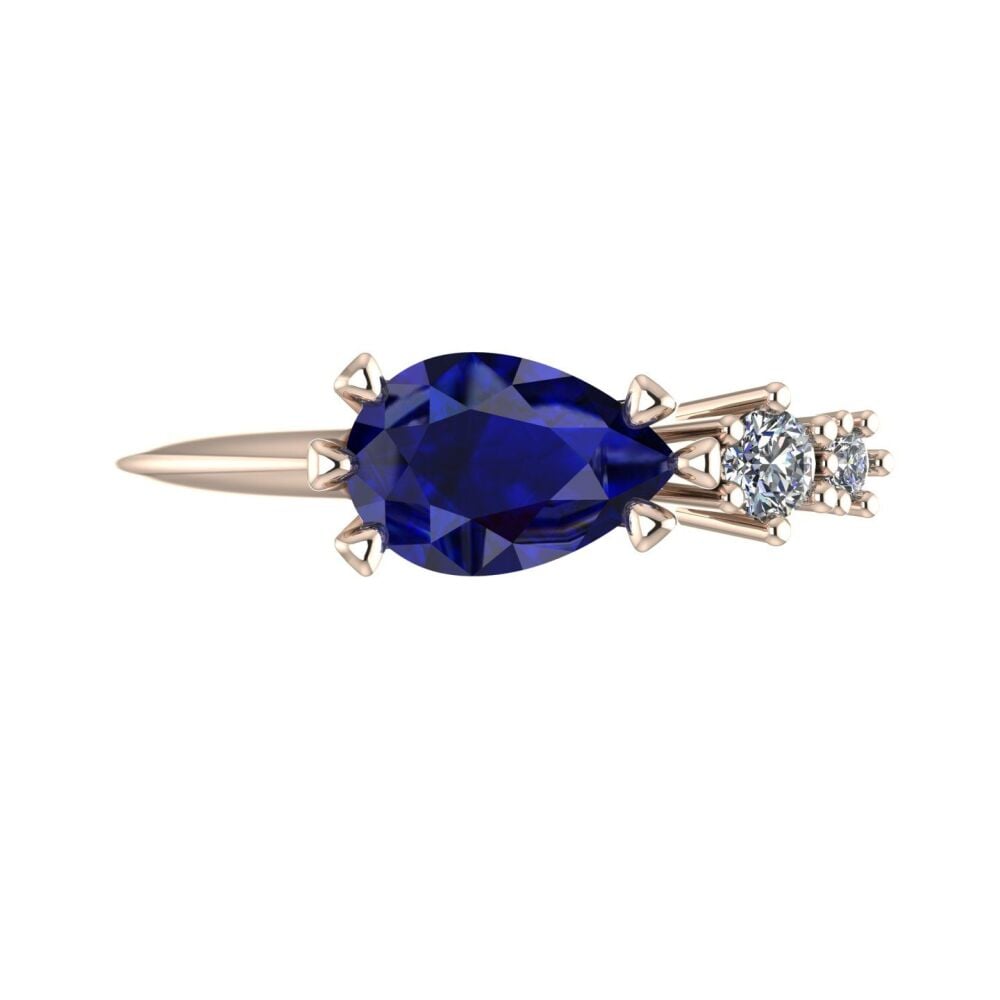 Sapphire & Diamond's Comet Ring - Rose Gold