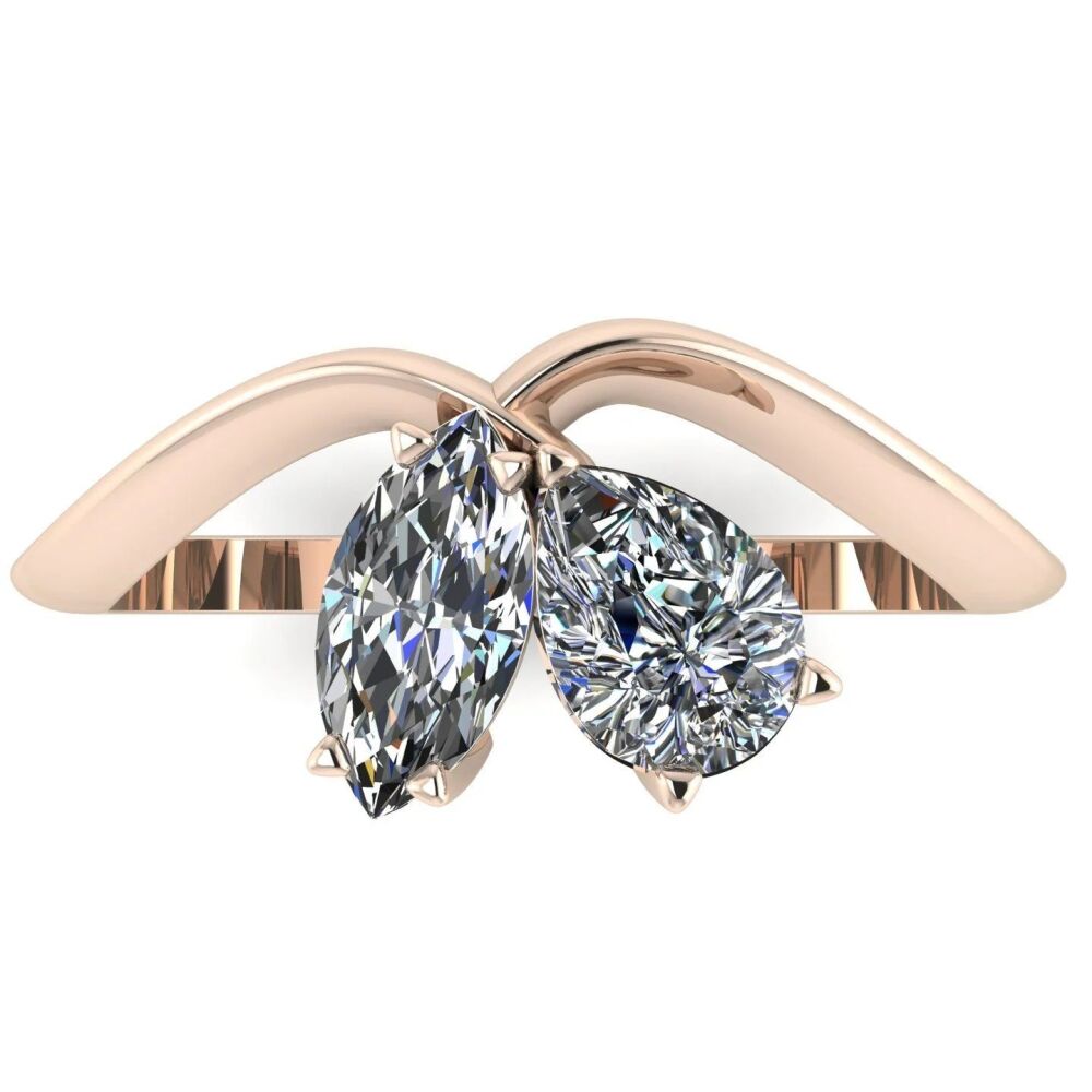 Entwined - Toi Et Moi Lab Grown Diamond Ring - Rose Gold