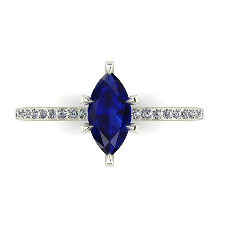 Amoret: Blue Sapphire & White Diamonds - Platinum