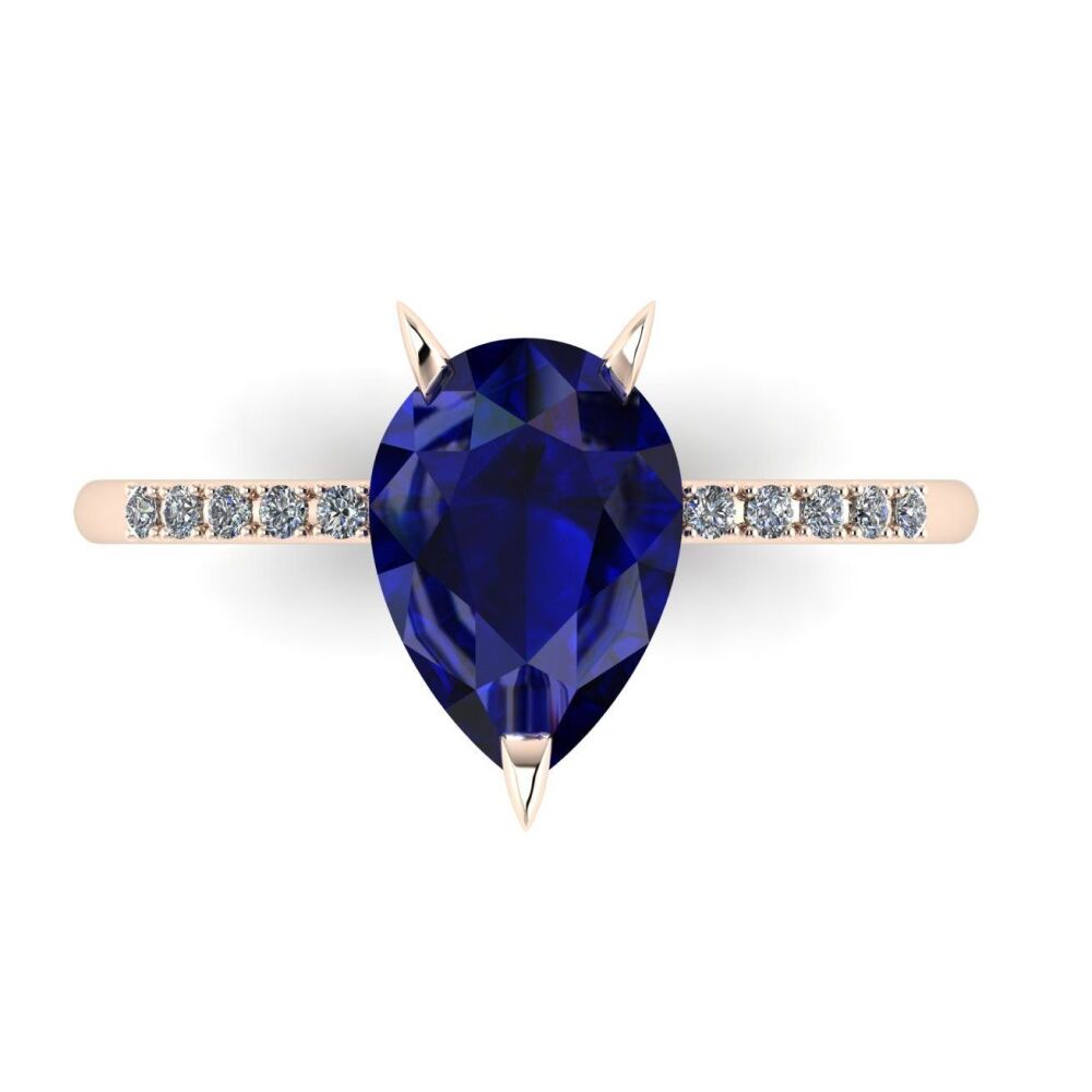 Calista: Sapphire & Diamond - Rose Gold - 2 Carat