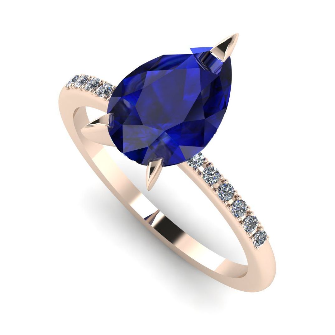 Calista: Sapphire & Diamond - Rose Gold - 2 Carat
