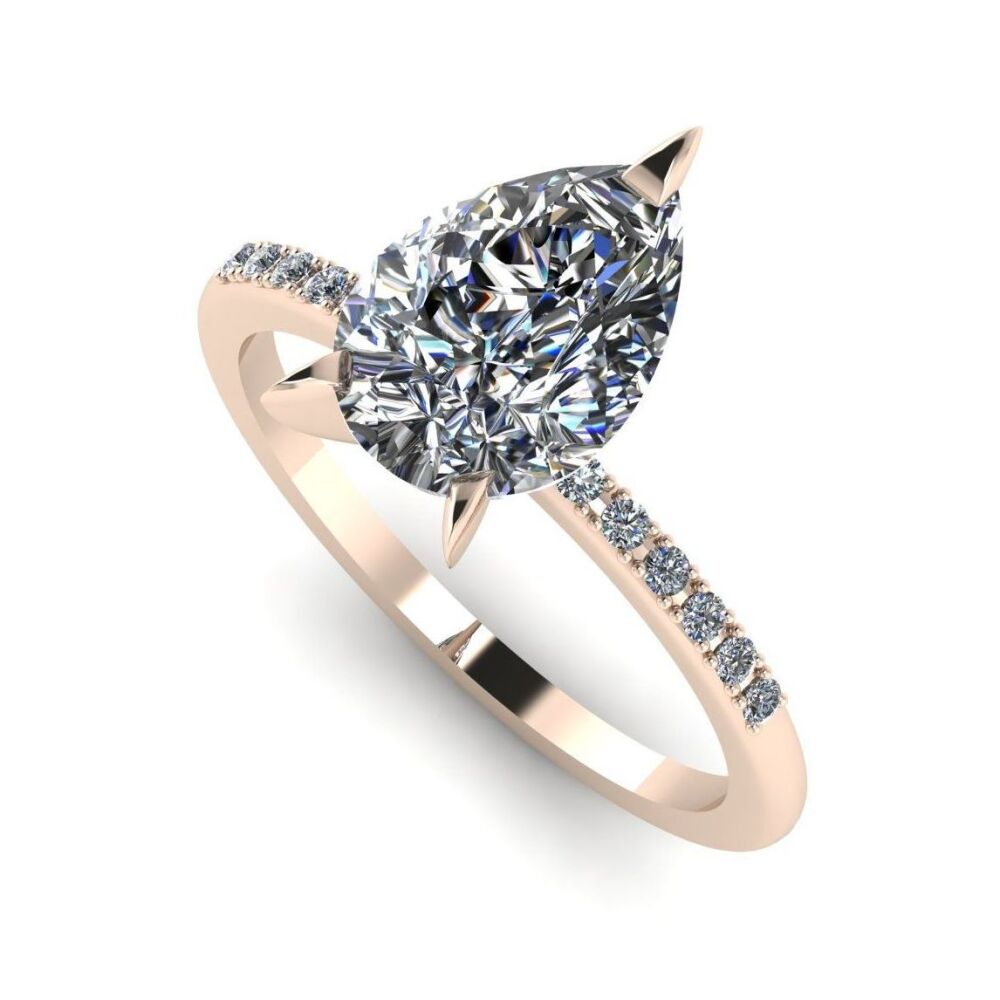 Calista: Lab Grown Diamond - Rose Gold Ring - 2 Carat Ring