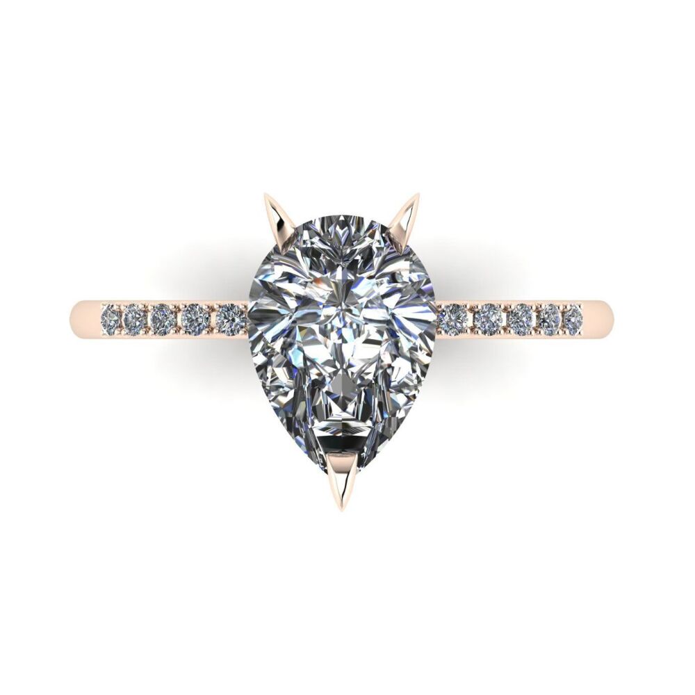 Calista: Lab Grown Diamond - Rose Gold Ring - 2 Carat Ring