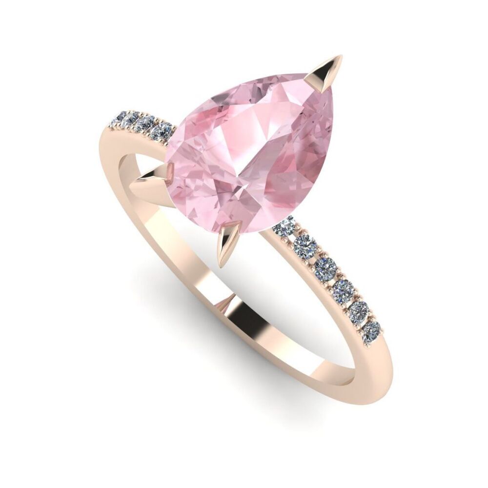 Calista: Morganite & Diamonds - Rose Gold - 2 Carat Ring