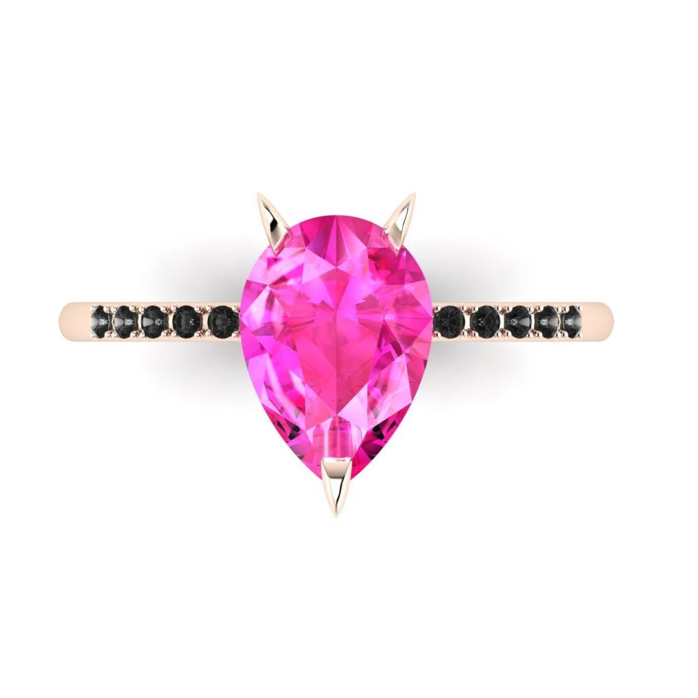 Calista: Pink Sapphire  & Black Diamond - Rose Gold - 2 Carat