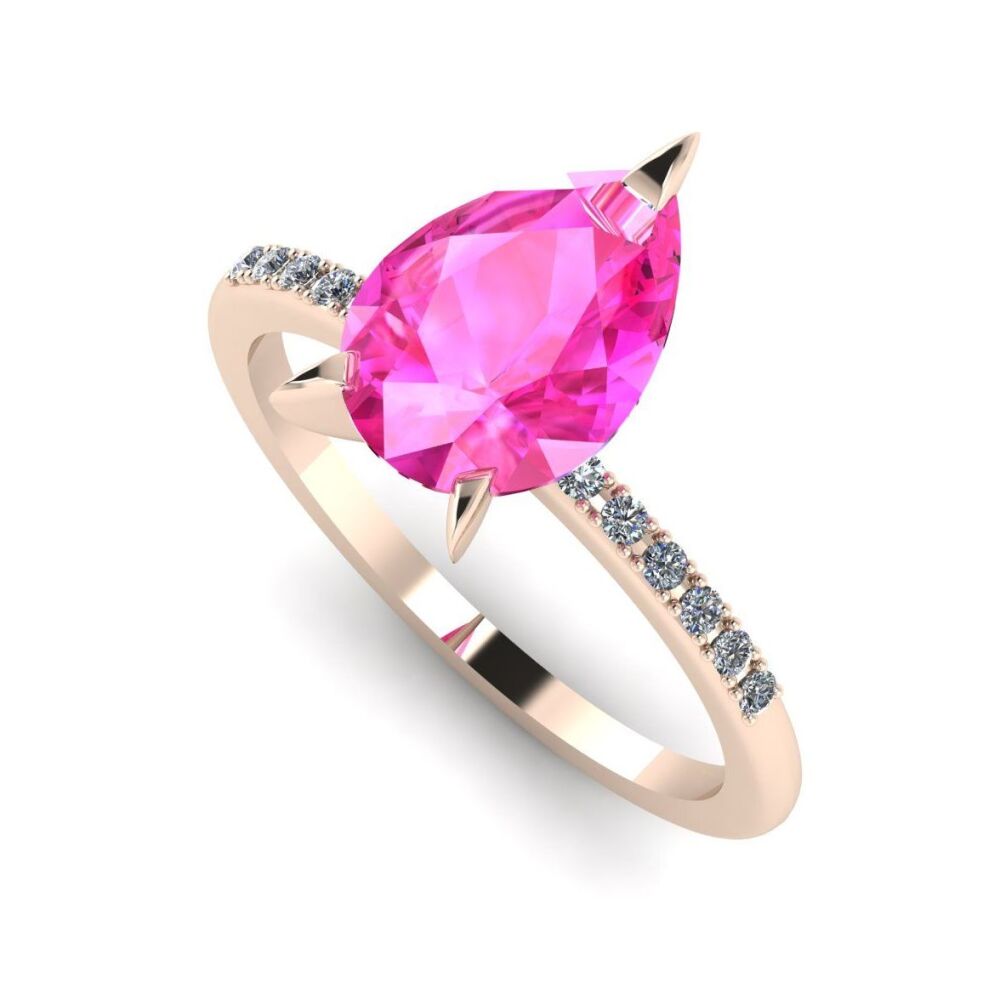 Calista: Pink Sapphire & Diamonds - Rose Gold Ring - 2 Carat