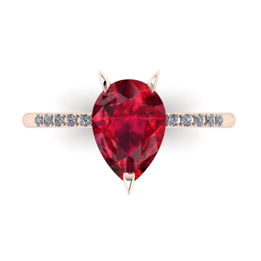 Calista: Ruby & Diamond - Rose Gold - 2 Carat Ring