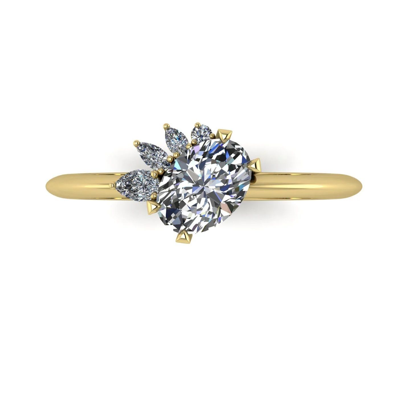 The Selene asymmetrical engagement ring