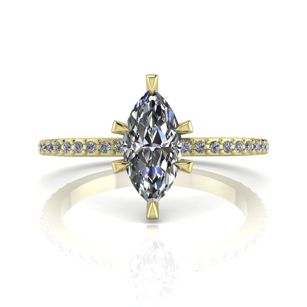 Amoret: Marquise Diamond & Yellow Gold Engagement Ring