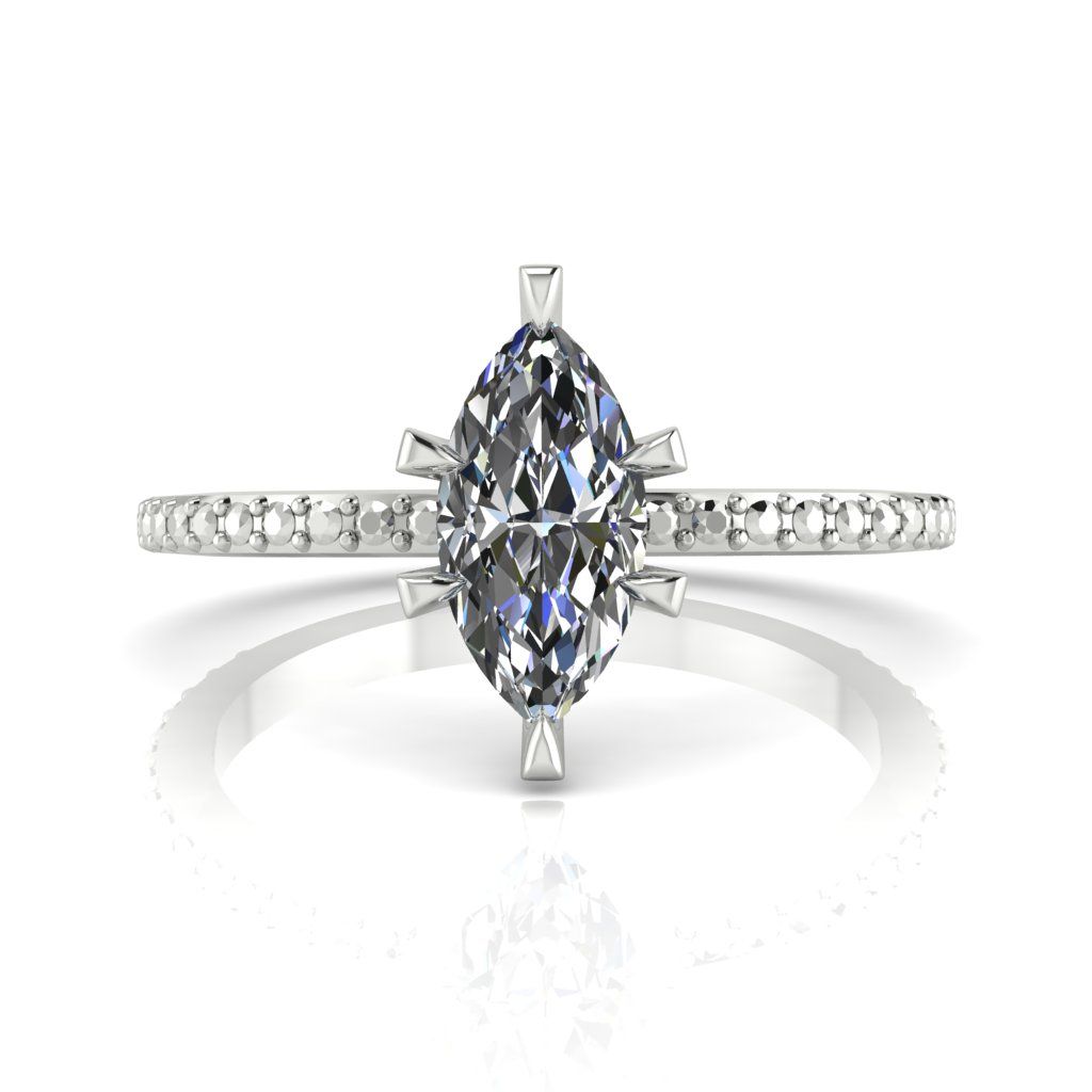 Amoret: Marquise Diamond Solitaire Engagement Ring