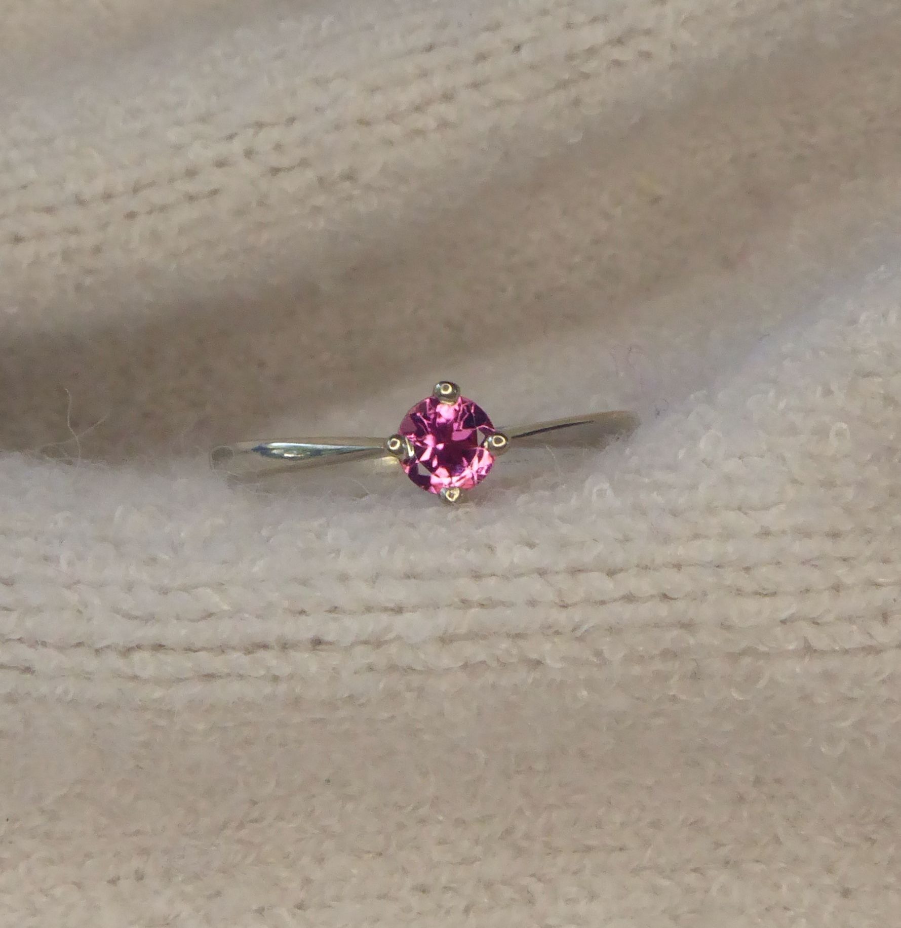 pink tourmaline gemstone ring