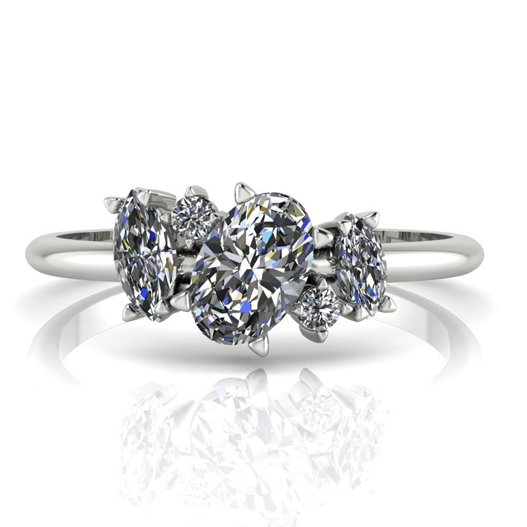 The Atlantis Asymmetrical Cluster Engagement Ring