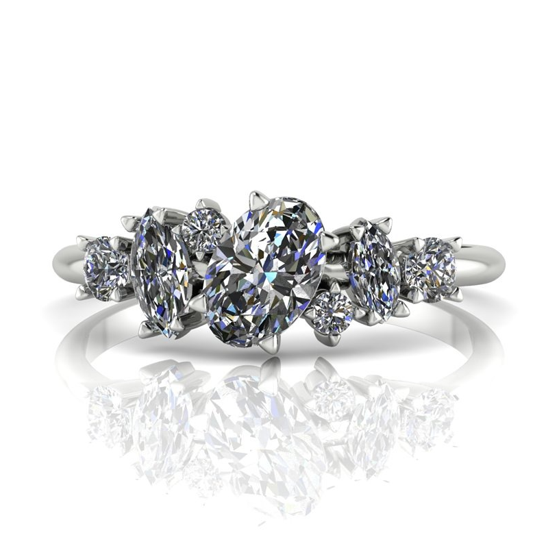 The Atlantis Paradise Diamond Asymmetrical Engagement Ring