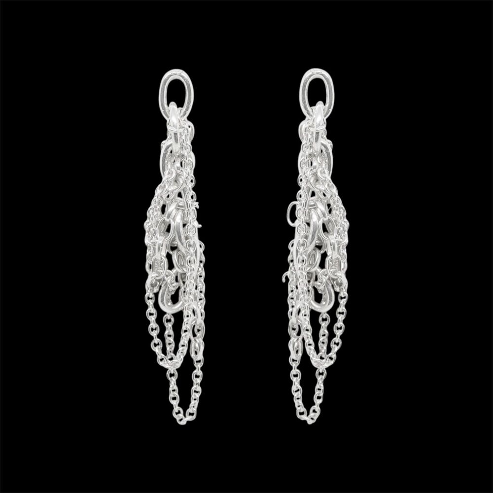 Chain Reaction - Silver Alternative Style Handmade Earrings