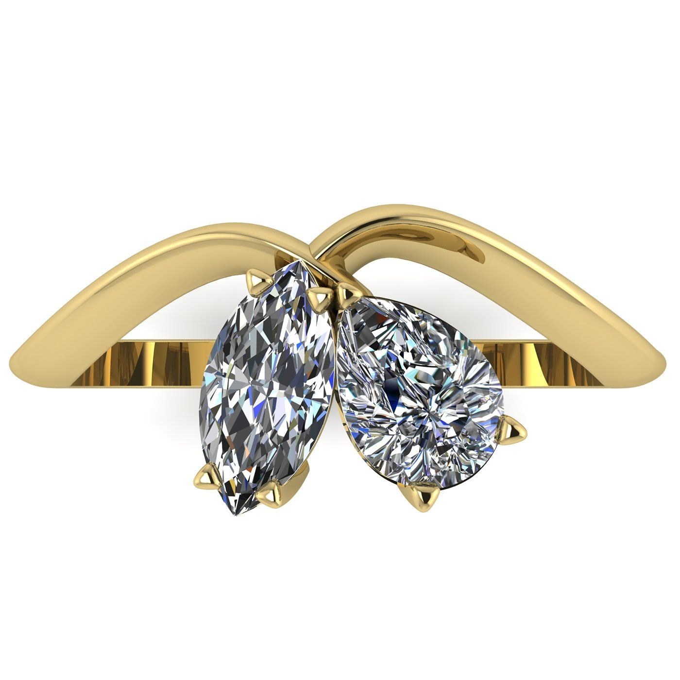 The entwined toi et moi engagement rings