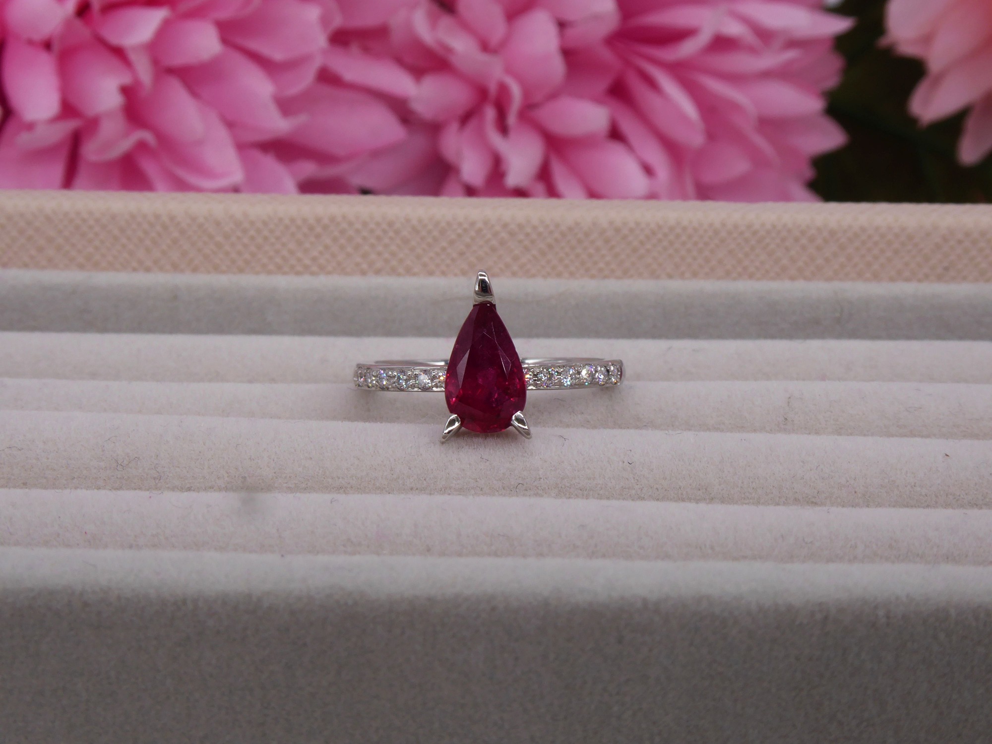 Calista unique ruby engagement ring