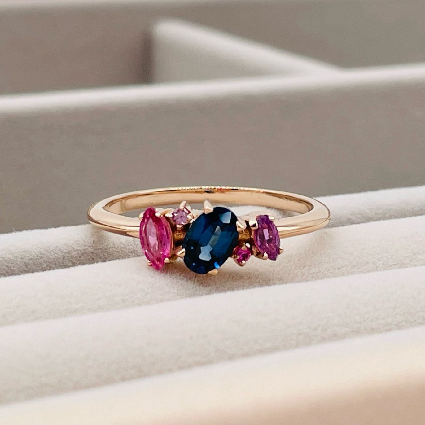The Atlantis unusual, asymmetrical diamond and rose gold ring