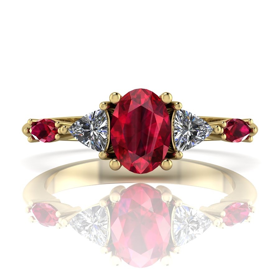 Maisie ruby and diamond unique engagement ring