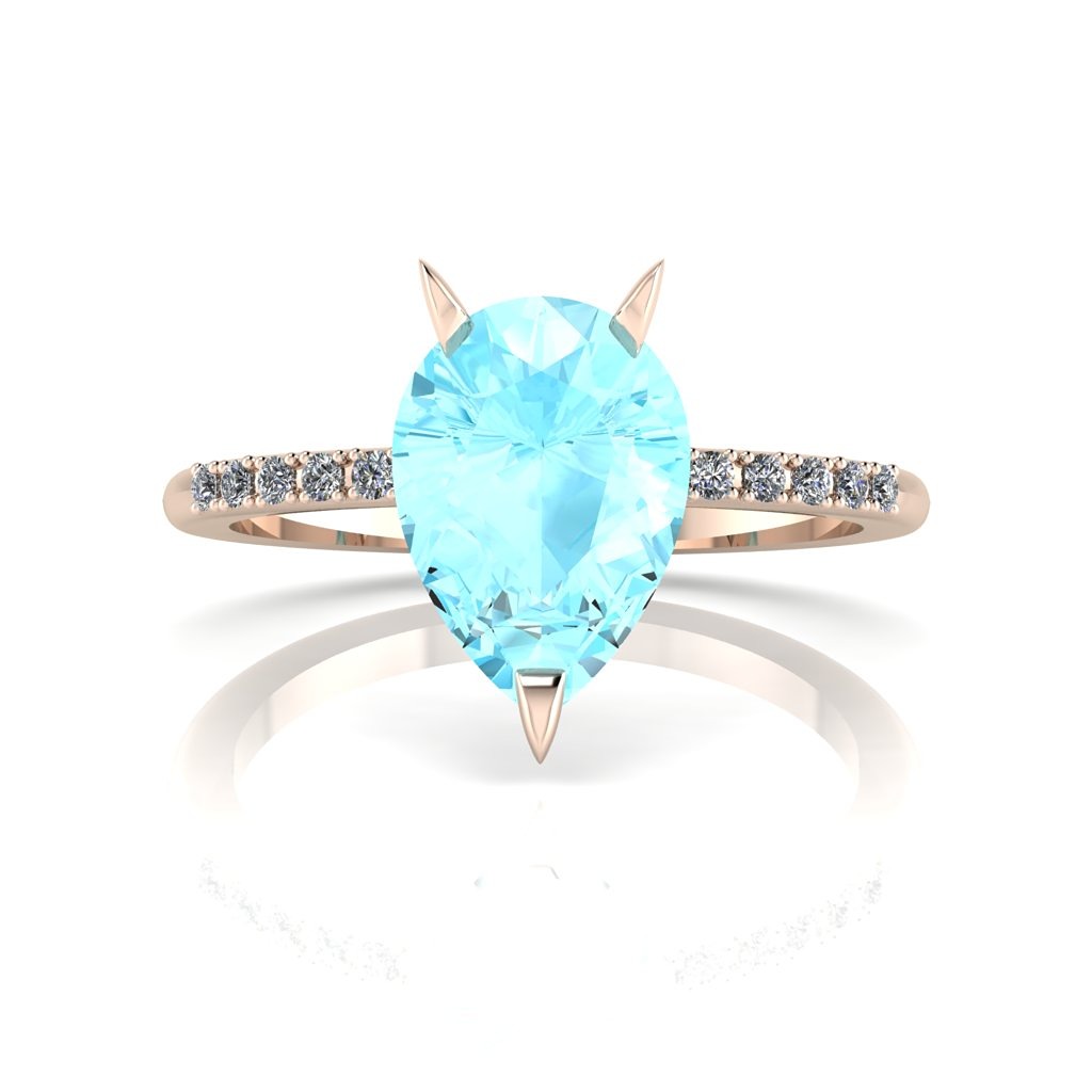 The Calista contemporary aquamarine gemstone engagement ring