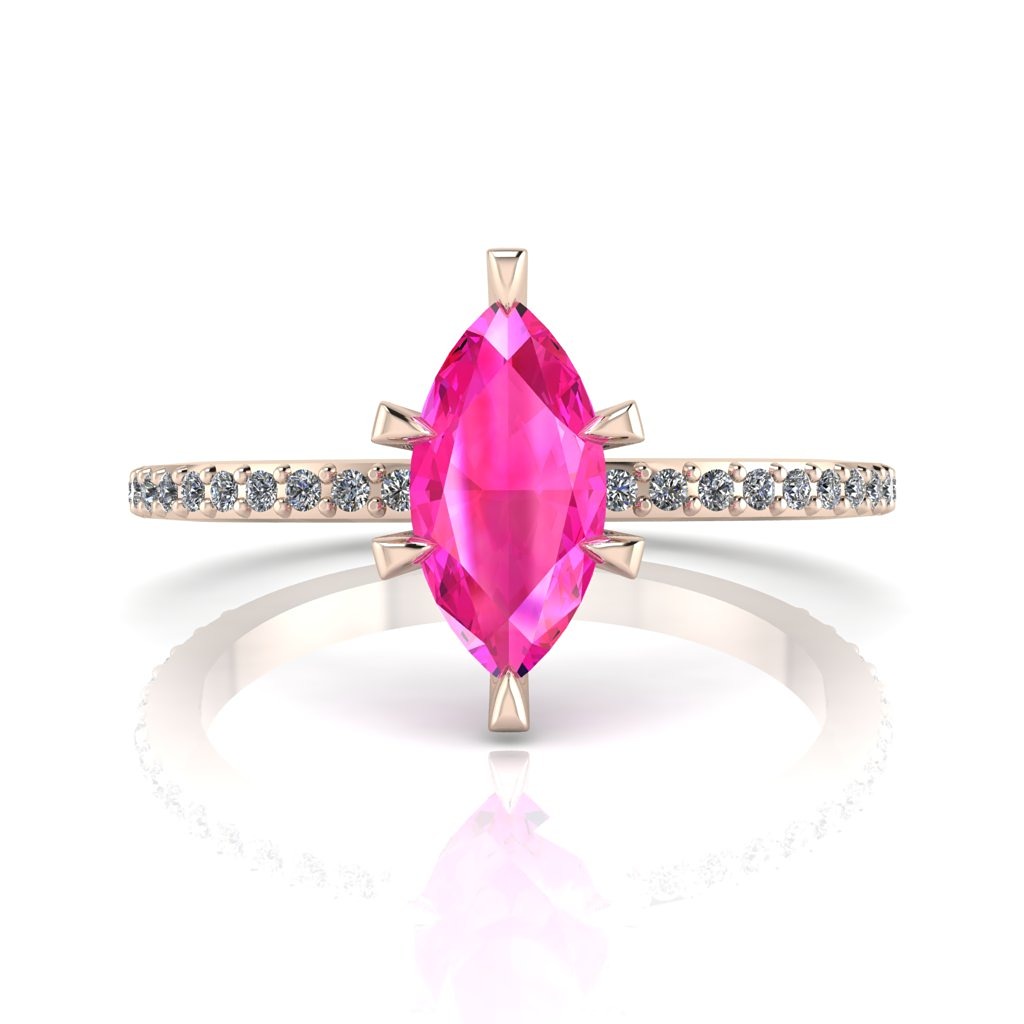 The Amoret marquise pink sapphire engagement ring