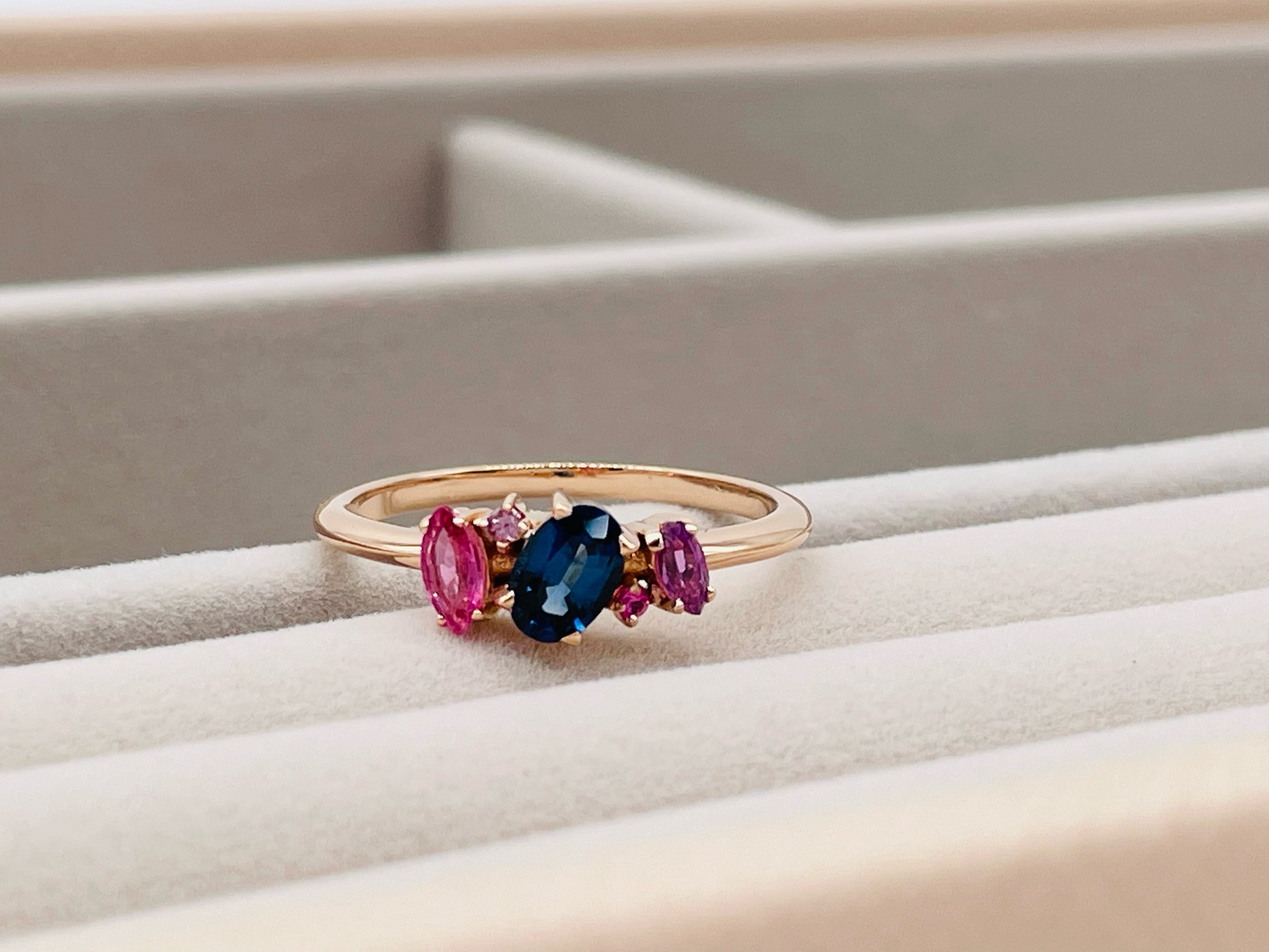 The Atlantis Boho style asymmetrical engagement ring