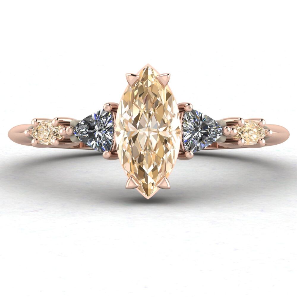 Maisie Marquise Champagne Diamond, Diamonds Rose Gold Ring