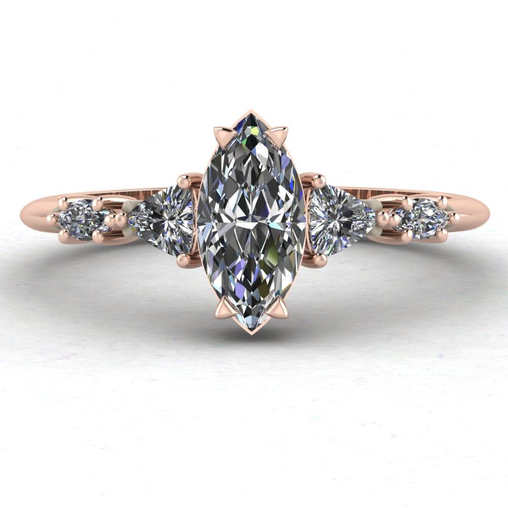 Maisie Marquise Diamonds & Rose Gold Ring