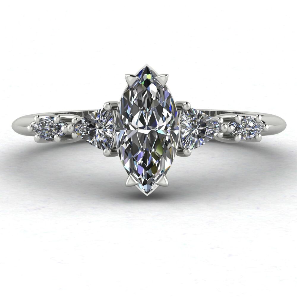 Maisie Marquise Diamonds, White Gold or Platinum Engagement Ring