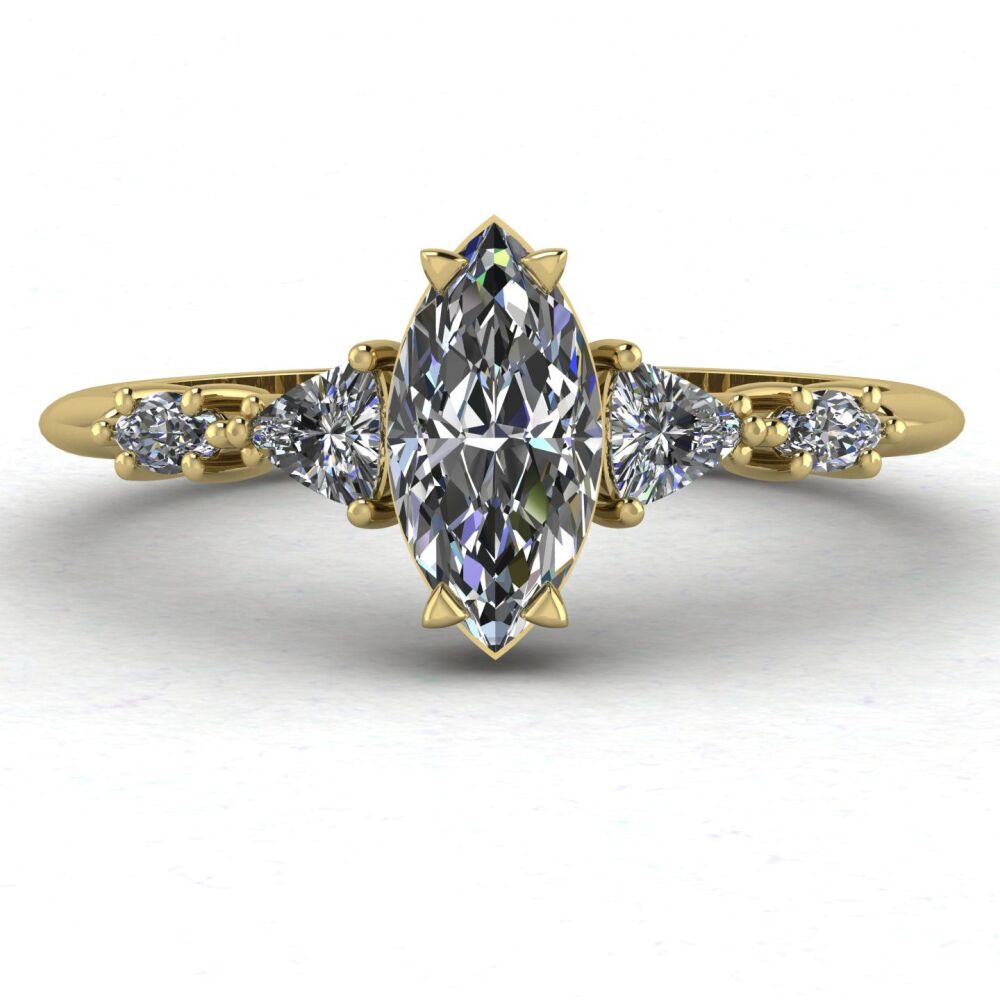 Maisie Marquise Lab Grown Diamonds, Yellow Gold Ring